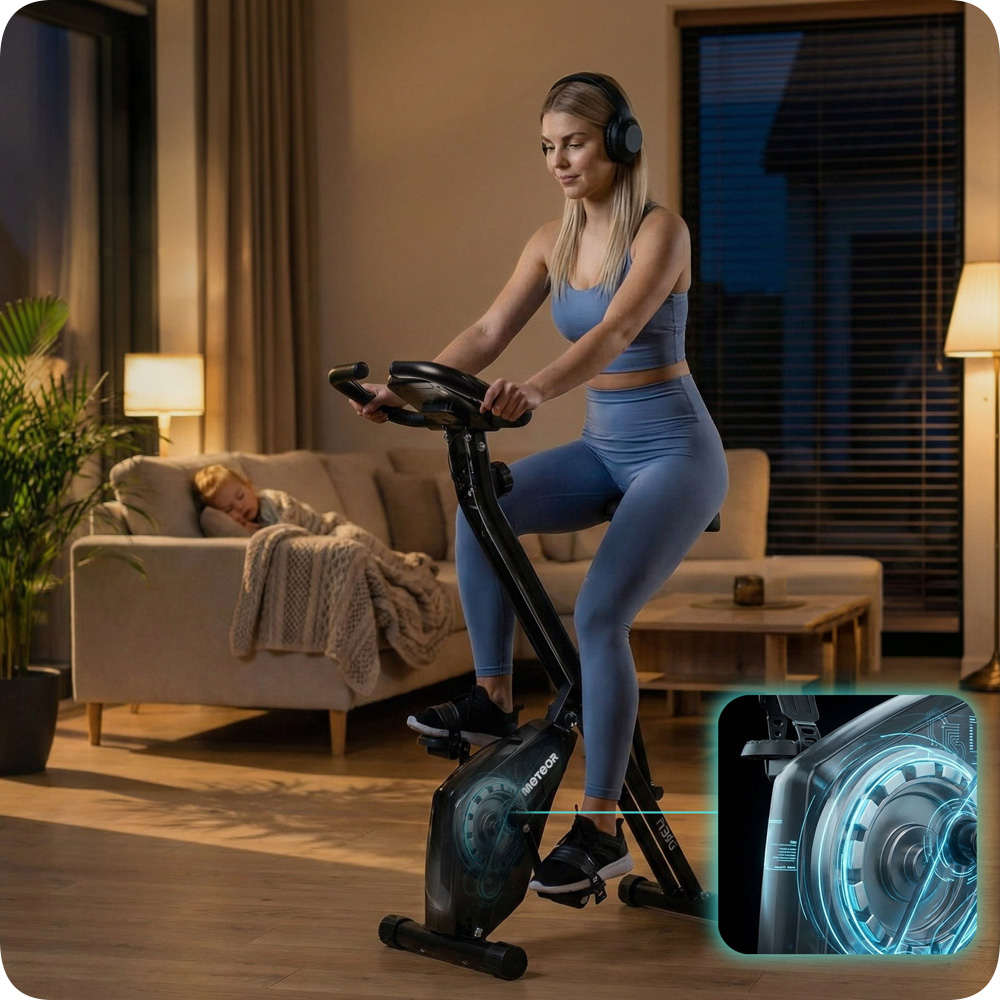 Cichy rower stacjonarny magnetyczny Meteor – trening cardio w domu.