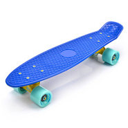 Plastic skateboard Meteor navy blue/minth/yellow