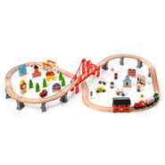 Wooden railway tracks town