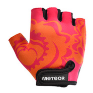 Meteor Kids S Big flower cycling gloves