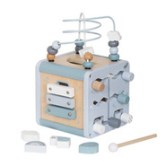 Wooden activity cube blue