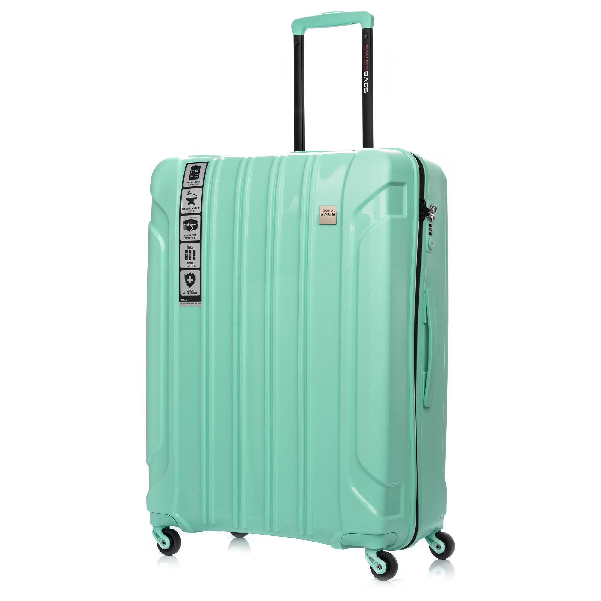 Mint green cheap hard shell suitcase