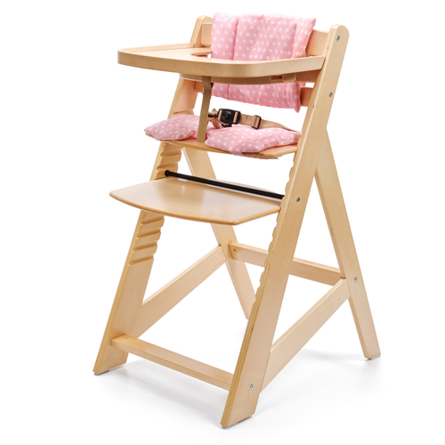 2-in-1 feeding chair brown/pink