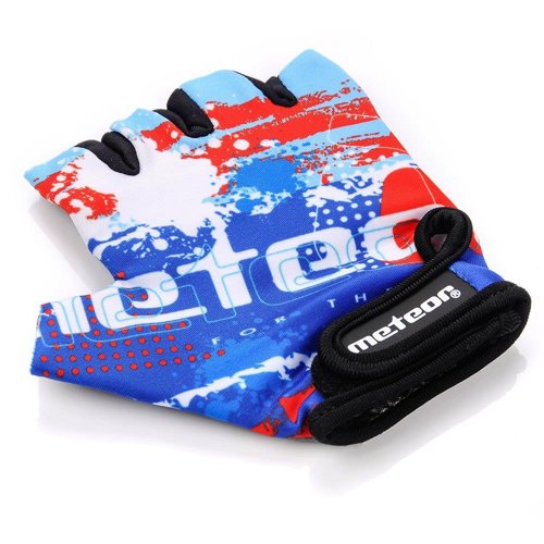 Meteor Kids XS Map blue cycling gloves