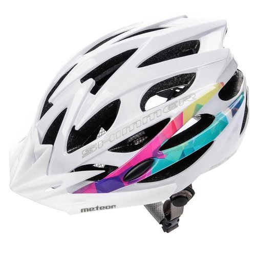 Meteor cycling helmet Shimmer M white in mold