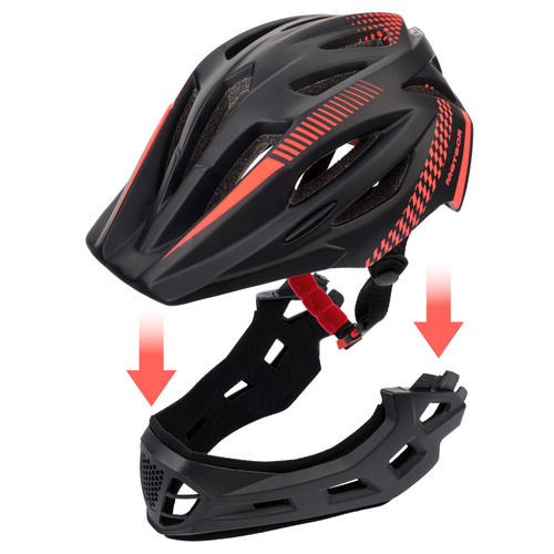 Full-face bicycle helmet Meteor Lupus S 48-52 cm black/red