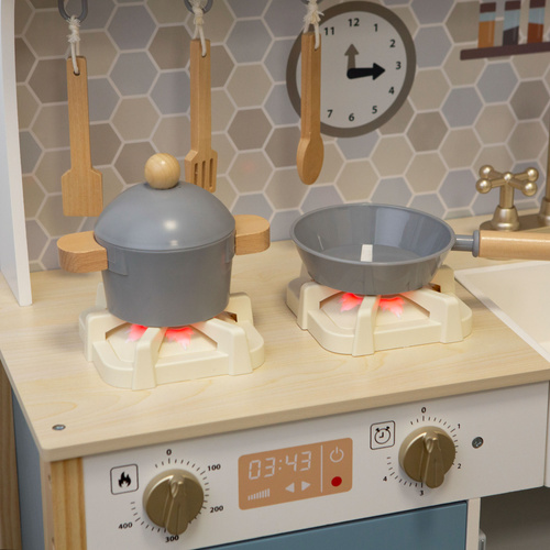 Wooden kitchen with accessories