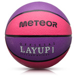 Piłka do koszykówki Meteor Layup 1 różowy/fioletowy