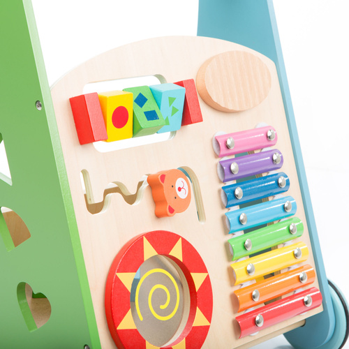 Wooden manipulative walker