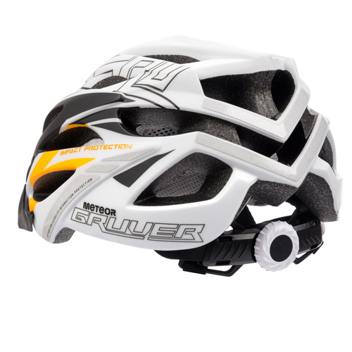 Kask rowerowy Meteor Gruver L 58-61 cm biały/czarny/pomarańczowy