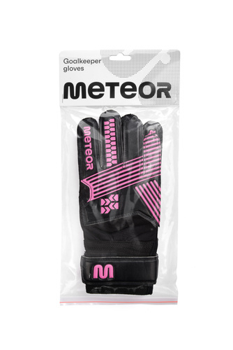 Rękawice bramkarskie Meteor Catch 6 czarny/różowy