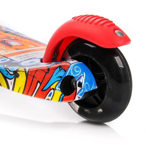 METEOR SCOOTER THREE-WHEEL WITH LED WHEELS TUCAN GRAFITTI