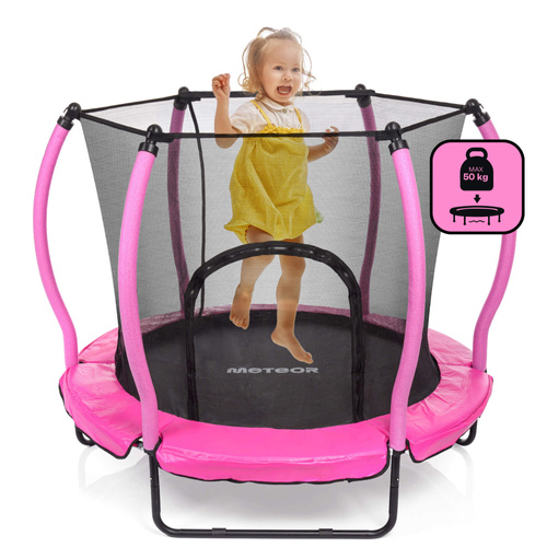 Mała trampolina dla dzieci Meteor TRP-70 140 cm różowy