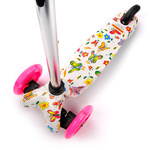 METEOR SCOOTER THREE-WHEEL WITH LED WHEELS TUCAN BUTTERFLIES