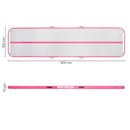Inflatable air track Meteor 400 cm pink