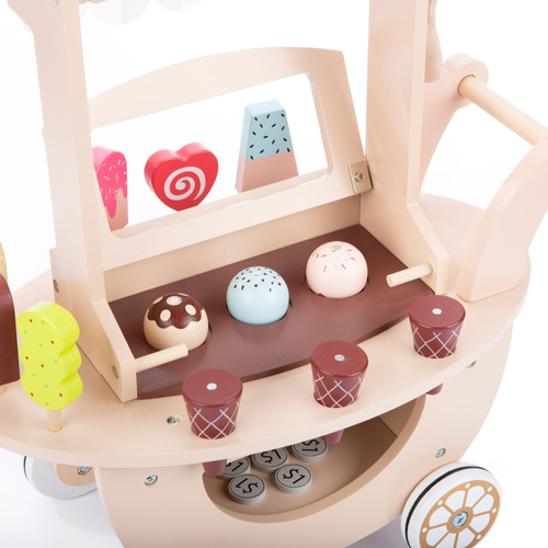 Wooden Ice Cream Cart beige