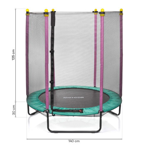 Trampolina dla dzieci Meteor TRP-60 140 cm miętowy/różowy