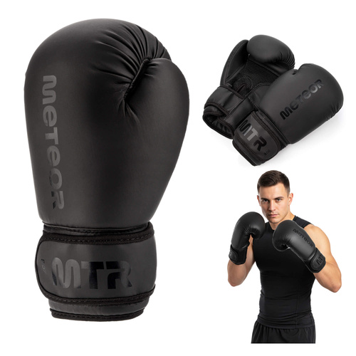 Boxing Gloves Meteor 12 oz training, hook-and-loop strap, PU