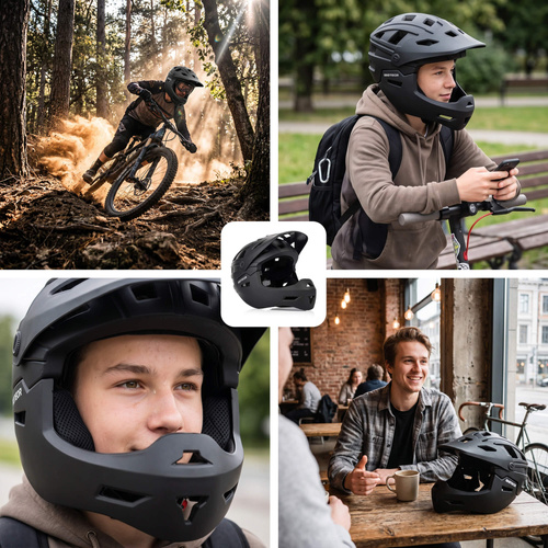 Full-face bicycle helmet Meteor Hydra L 58-61 cm black