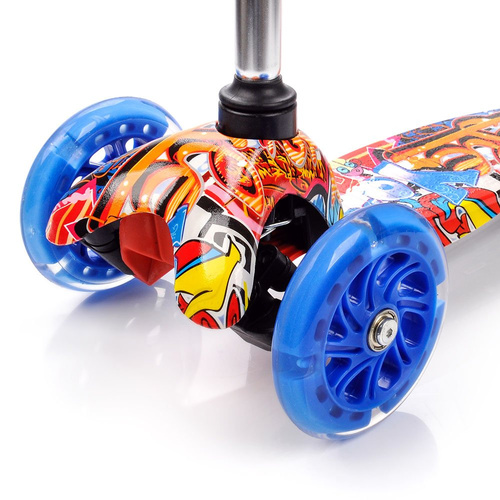 METEOR SCOOTER THREE-WHEEL WITH LED WHEELS TUCAN GRAFITTI