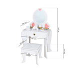Wooden vanity table with accessories