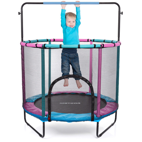 Trampolina dla dzieci Meteor TRP-65P 140 cm różowy/jasny niebieski