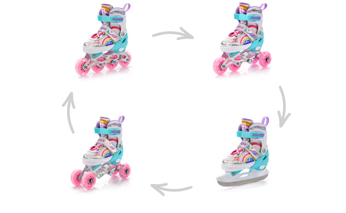 Rolki 4w1 Meteor Rainbow M 34-37