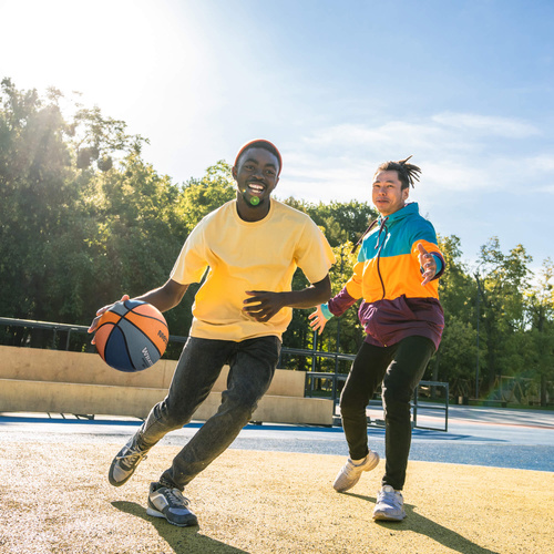 Piłka koszykowa Meteor What's up 7 morski/pomarańczowy
