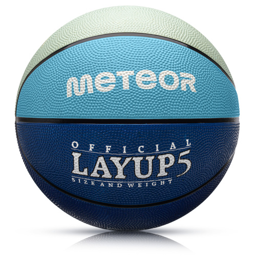 Piłka do koszykówki Meteor Layup 5 niebieski/szary
