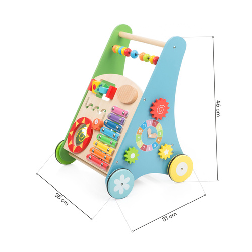 Wooden manipulative walker