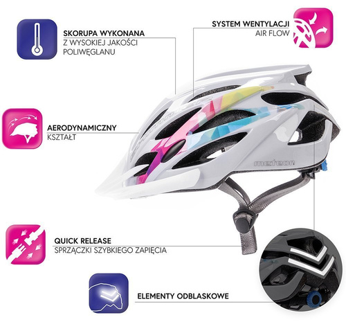 Meteor cycling helmet Shimmer S white in mold
