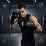 Boxing Gloves Meteor 12 oz training, hook-and-loop strap, PU