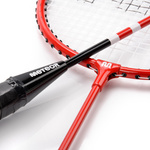 Badminton Set Meteor 2 rackets, 6 ailerons red