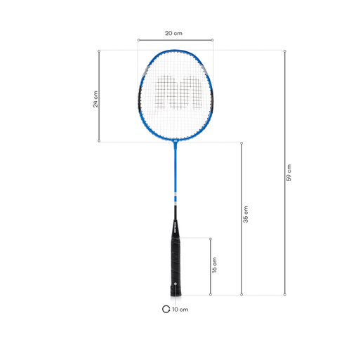 Badminton Set Meteor 2 rackets, 6 ailerons blue