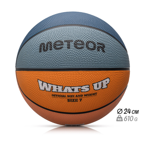 Piłka do koszykówki Meteor What's up 7 morski/pomarańczowy
