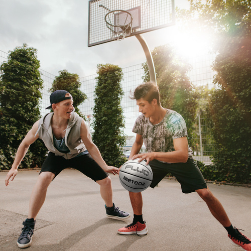 Piłka koszykowa Meteor Fluo biały/neonowy zielony 7