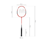 Badminton Set Meteor 2 rackets, 6 ailerons red