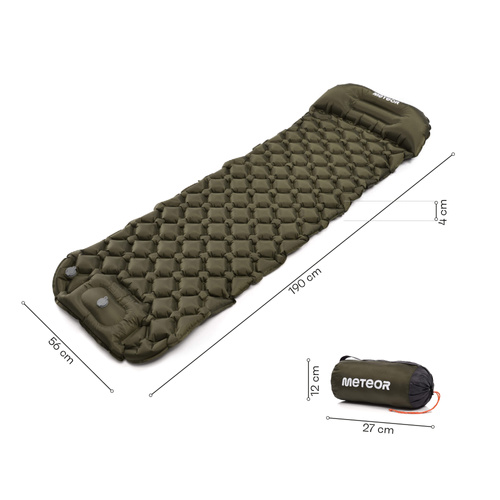 Ultralight mat with pump Meteor 190×56×4 olive