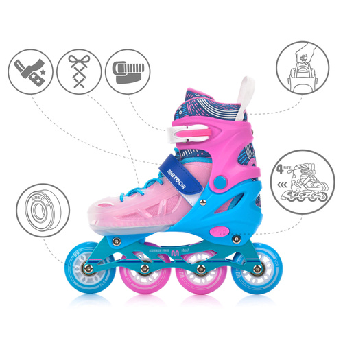 Inline skates Meteor Loky M 34-37 pink/blue