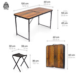 Meteor Pesta wood folding table with chairs