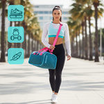 Fitness bag Meteor Nepr 20 l pink / navy blue flowers
