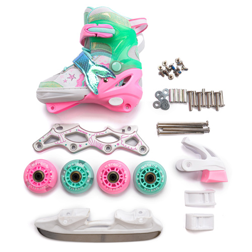 Rolki 4w1 Meteor dla dzieci S 30-33 Mermaid