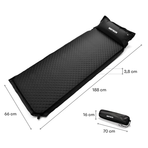 Self inflating mat Meteor 188×66×3,8 cm black