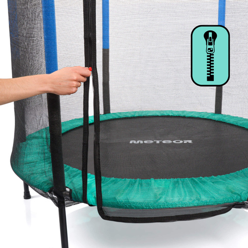 Mała trampolina dla dzieci Meteor TRP-50 140 cm miętowy/niebieski