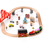 Wooden railway tracks town