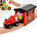 Wooden railway tracks town