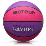 Piłka do koszykówki Meteor Layup 4 różowy/fioletowy