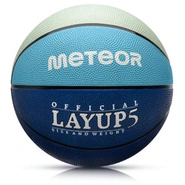 Piłka do koszykówki Meteor Layup 5 niebieski/szary