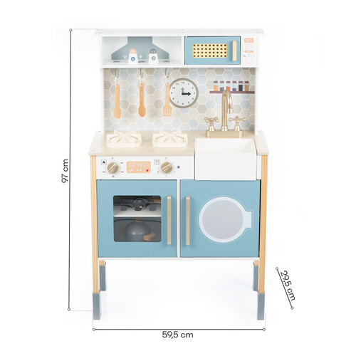 Drewniana kuchnia z akcesoriami