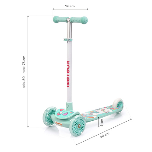 Three-wheel scooter Meteor Funny mint
